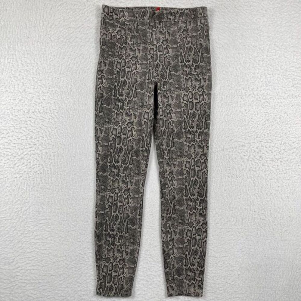 Spanx Leggings Womens Medium Black Beige Jean-ish Snakeskin Print Ankle Mob Wife